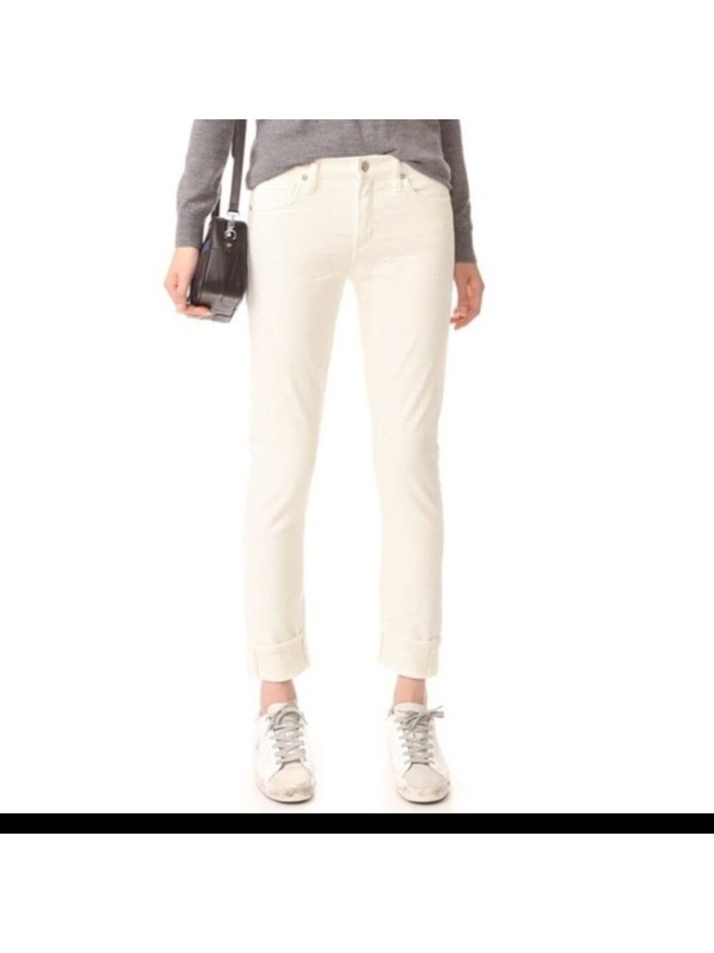 COH Citizens of Humanity sz 25 Jazmin ankle cuffed slim straight off white jean